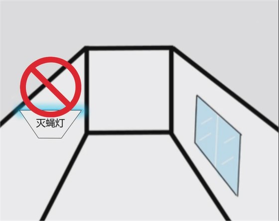 粘捕式灭蝇灯避免正对门窗